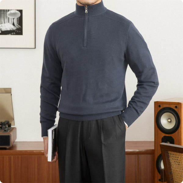 Erik™| Wollpullover mit Zipper