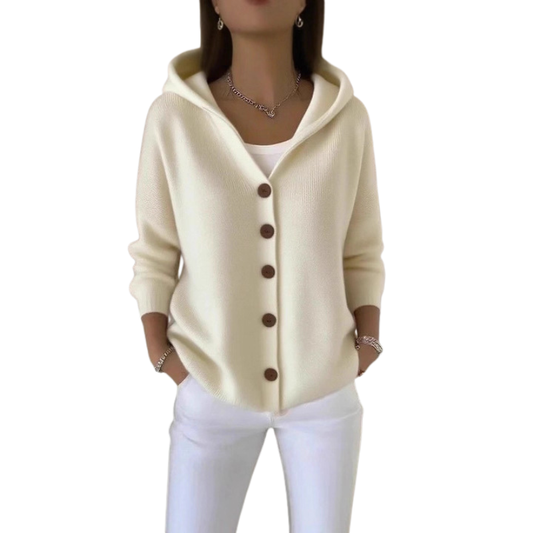 Emma™| Strickjacke mit Knöpfen und Kapuze